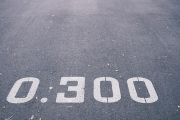 The number on the road, distance 0.30 m, is a number indicating the location.