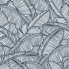 Seamless pattern with palm leaves.