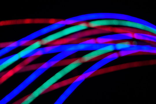 Bokeh lights with black background,Abstract fire line,Blurry lights 