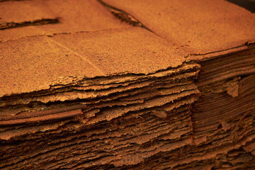 Soy sauce lees at soy sauce factory 