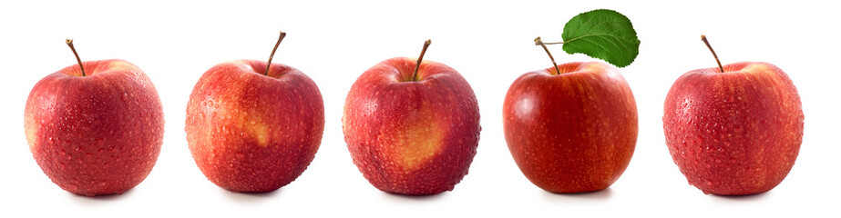 close-up isolated image of apples on a white background
