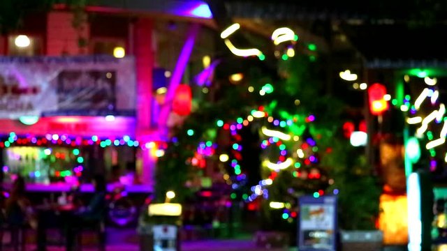 blur colorful bar and restaurant in the Pattaya beach road1