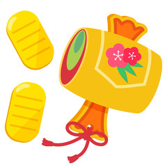 打ち出の小槌と小判