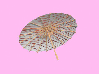 3d rendering umbrella pink background