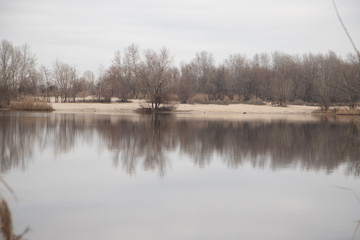 Lake Shore in Ukraine closeup