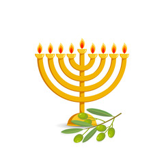 Hanukkah menorah, candelabrum for Jewish holiday of Hanukkah