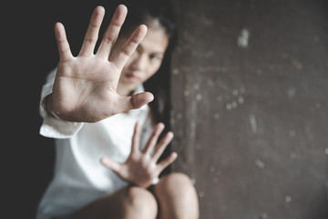 Stop sexual harassment and violence against women, rape and sexual abuse concept, The concept of stopping violence against women and rape. International Women's Day