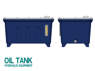Isolated oil tank on white background.This hydraulic equipment is used for contain the hydraulic oil