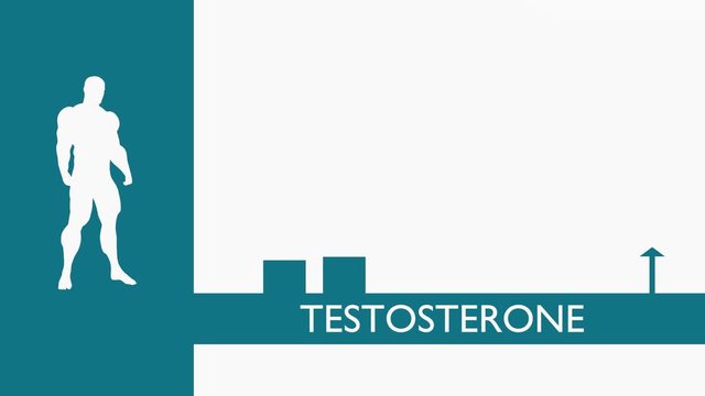 Hormone testosterone level chart. Health care concept. Muscular man silhouette.