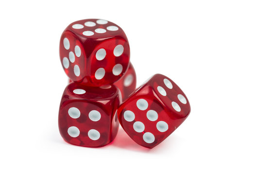 red gambling casino dice isolated