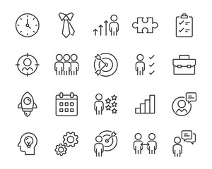 set of work icons, people, business, skill, manager, performance