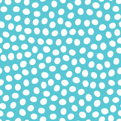 Vector aqua polka dot seamless repeat pattern background.