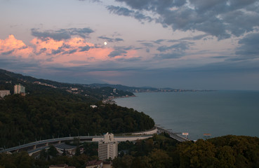 Obraz premium Sunset on the Black Sea coast