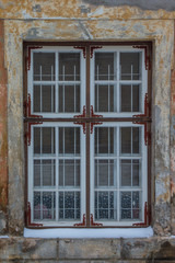 Historic window frame in Tallinn Old Town. Estonia