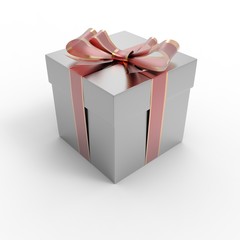 christmas gift box with ribbon and bow