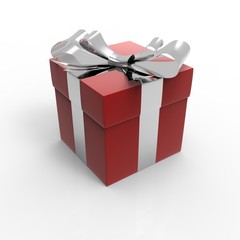 christmas gift box with ribbon and bow