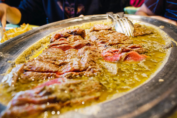 A good steak and a good sauce that can be eaten in Bordeaux. France