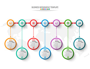 Fototapeta premium Abstract 3D Paper Infographics. Business template .Vector illustration