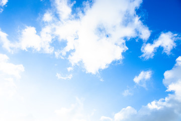 Blue sky white cloud white background. Beautiful sky and clouds in the afternoon.