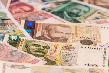 Bulgarian lev banknotes, BGN. Bulgaria, BG