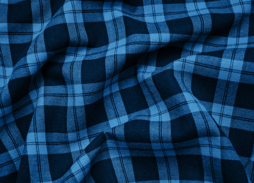 texture checkered fabric toned classic blue color