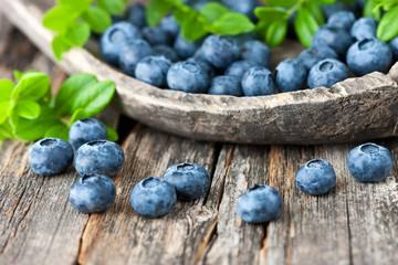 Freshly blueberries , close up, selective focus