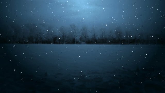 Dark Winter Night Background Loop