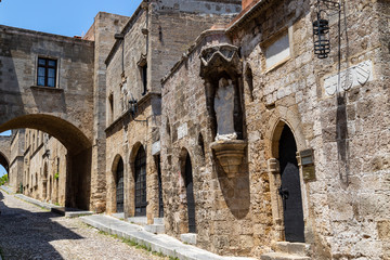 Knights street in the old town of Rhodes city