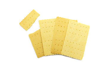 Cheese shake biscuit isolated on white background.