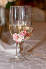 glasses of champagne on table