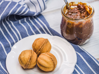 Fresh, fragrant homemade pastries. Close-up, side view. Tasty and healthy eating concept