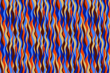 Full Seamless Background with Stripes Colorful Lines Vector. Texture with Vertical Abstract Waves Lines. Vertical lines design for armchair, curtain and linens fabric print.