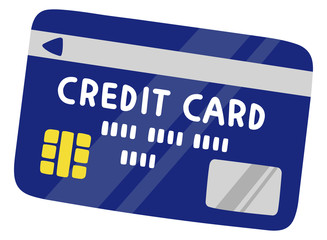 Credit card / handwriting vector / blue