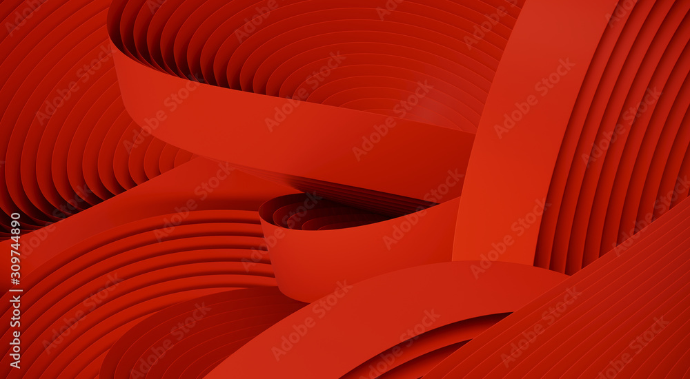 Poster minimal abstract background for product presentation. red circular geometry shape. 3d rendering illu
