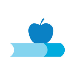 Apple and book - education symbol. Stock Vector illustration isolated on white background.