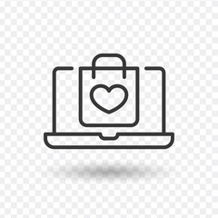 Shopping online concepts. Love Internet shopping. Stock Vector illustration isolated on white background.