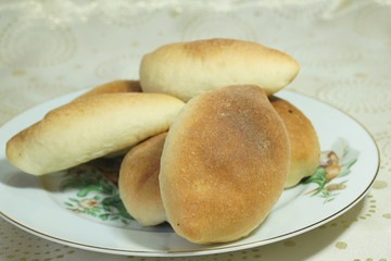 Cakes cooked at home with liver filling.