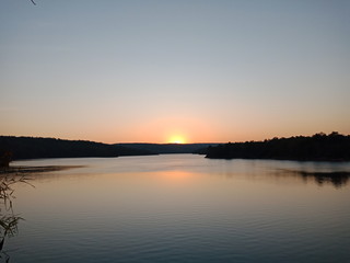 sunset over lake