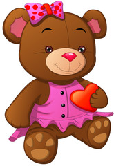 cute bear doll with heart 