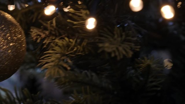 christmas tree with lights and lights