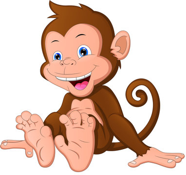 cute baby monkey cartoon