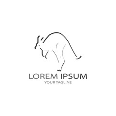  Kangaroo logo vector template icon