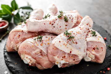 Chicken drumsticks. Fresh raw meat for cooking
