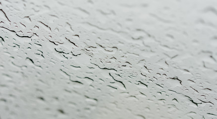 Water rain drop on glass mirror abstract background.Use for rainy season.