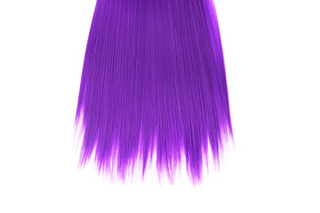 Purple hair close-up on white background, isolated
