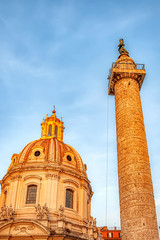 Obraz premium Rome Santa Maria di Loreto and Trajans Column