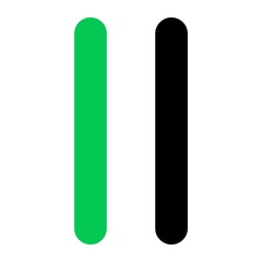 Player Icon Design Green-Black Line Style Part 2 Pause Button