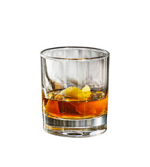 Sazerac - dessert digestive , a wonderful classic alcoholic cocktail isolated on white background