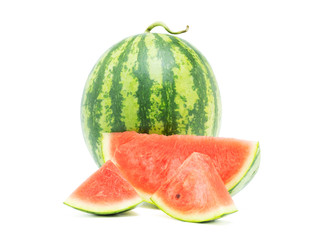 watermelon ripe cut sliced isolated on white background  with clipping path