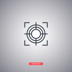 Focus button icon isolated on white background. Flat design. 